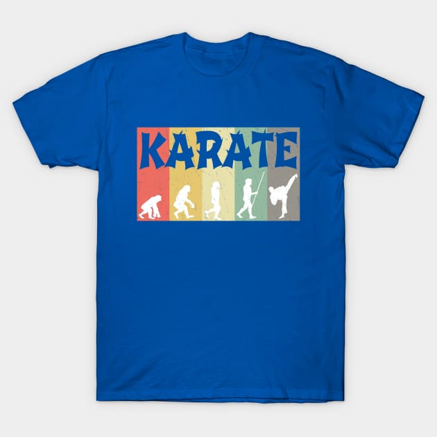 Funny Vintage Martial Arts Evolution Karate T-Shirt by pho702